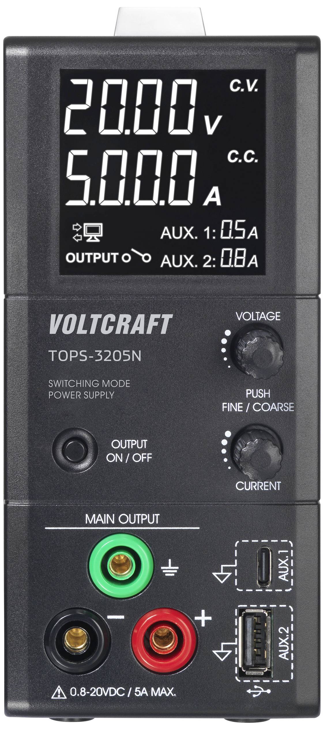 Регульований лабораторний блок живлення VOLTCRAFT TOPS-3205N 0,8 - 20 В/DC 0,1 - 5 A 100 Вт