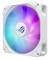 Wentylator komputerowy z podświetleniem RGB, wyświetlający różne kolory wewnątrz obudowy. Przeważają odcienie niebieskiego i różowego, projekt bez konkretnej marki.