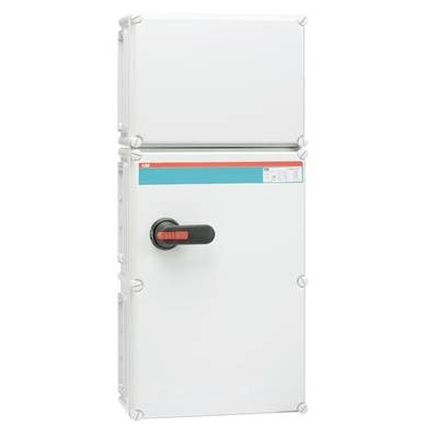 Biały rozdzielnik elektryczny z dźwignią z przodu, odpowiedni do instalacji elektrycznych.