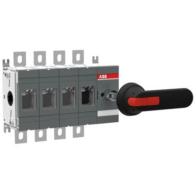 Wielobiegunowy przełącznik elektryczny z czerwoną dźwignią, wyprodukowany przez ABB, prezentuje bezpieczną i precyzyjną opcję przełączania.