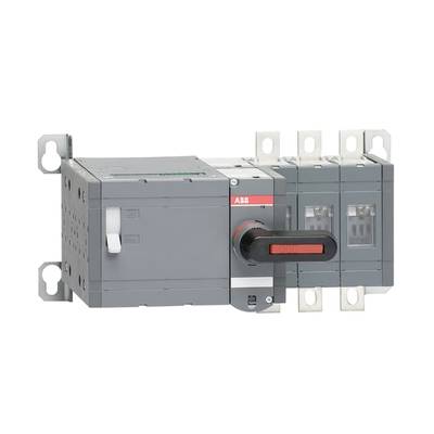 Elektryczny przełącznik w szarym obudowie z czerwoną dźwignią, przeznaczony do montażu. Stosowany do sterowania obwodami elektrycznymi.