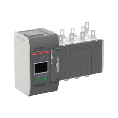 Elektroniczne urządzenie do dystrybucji prądu z ekranem i przełącznikami. Cztery duże złącza po prawej stronie.