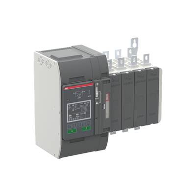 Szary przełącznik automatyczny z wieloma złączami i cyfrowym panelem sterowania, przeznaczony do zarządzania energią.
