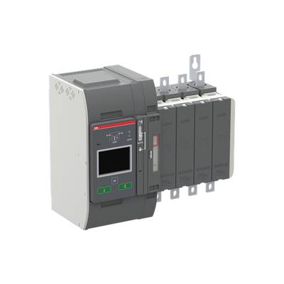 Elektryczny przełącznik z wieloma zaciskami przyłączeniowymi, wyświetlaczem cyfrowym oraz elementami sterującymi.