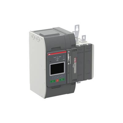 Elektroniczny wyłącznik mocy z cyfrowym wyświetlaczem i elementami sterującymi, zamontowany w obudowie.