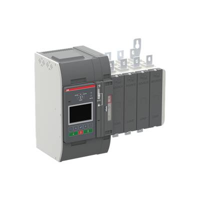 Automatyczny przełącznik z cyfrowym wyświetlaczem, wieloma złączami i elementami sterującymi do zarządzania systemami dystrybucji energii elektrycznej.
