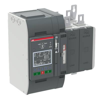 'Elektryczny przełącznik z cyfrowym wyświetlaczem i wieloma złączami, wyświetlający informacje o ładowaniu i źródle, w czarnej i szarej obudowie.'