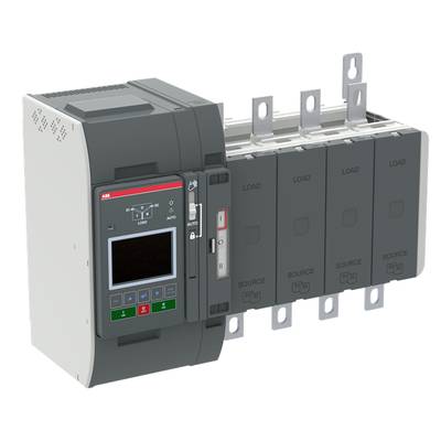 Elektroniczny sterownik z wyświetlaczem i przyciskami sterującymi po lewej stronie, połączony z czterema przewodzącymi modułami po prawej stronie, oznaczonymi jako 'LOAD' i 'SOURCE'.