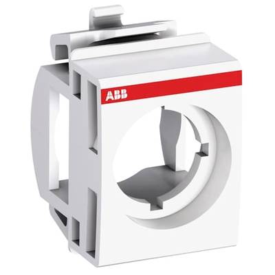 Obudowa łącznika z czerwonym paskiem u góry, kompatybilna z produktami ABB, przedstawiająca okrągły otwór do montażu przełączników elektrycznych.