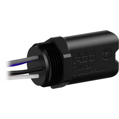 Element elektryczny firmy ABB, model 'TINA-2A', o kształcie cylindrycznym, z kilkoma przewodami wystającymi z jednego końca.