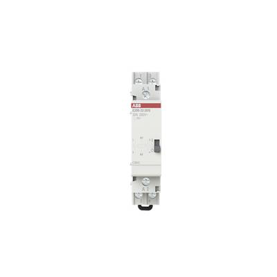 Pojedynczy łącznik ABB, typ E292-20-20B, 20A, 230V, na białym tle.