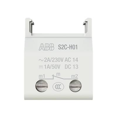 Moduł przekaźnikowy marki ABB, model S2C-H01. Wykazuje następujące parametry elektryczne: 2A/230V AC oraz 1A/50V DC.
