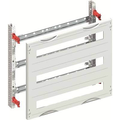 Metalowy szkielet z zintegrowanym mechanizmem przesuwnym i czerwonymi uchwytami, prawdopodobnie element systemu montażowego.