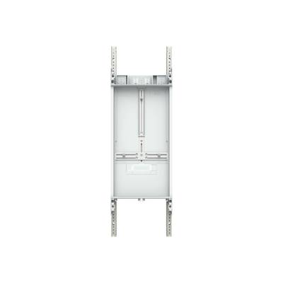 Rysunek urządzenia montażowego z szynami bocznymi, odpowiedniego do instalacji komponentów elektronicznych.