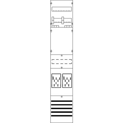 Seria abstrakcyjnych diagramów i wzorów w pięciu sekcjach, obejmujących linie, słupki i skrzyżowane wzory, ułożonych od góry do dołu.