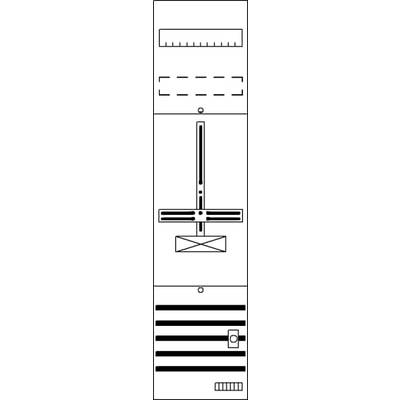 Symbol schematu elektronicznego składający się z wielu elementów, takich jak linie, prostokąty i koła, reprezentujący elektroniczny obwód.