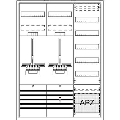 Schemat elektryczny obudowy elektronicznej z oznaczeniem 'APZ'. Przedstawia różne moduły i obwody elektryczne.