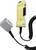Żółte urządzenie ręczne z czarnym spiralnym kablem przyłączeniowym i szarym złączem. Często używane do podłączania do urządzeń technicznych.