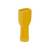 Żółty plastikowy łącznik w kształcie rurki, prawdopodobnie końcówka kablowa, służący do łączenia lub izolowania przewodów elektrycznych.