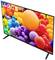 Telewizor z ekranem pełnym kolorowych balonów. W lewym górnym rogu widnieje napis 'LG UHD AI ThinQ'.