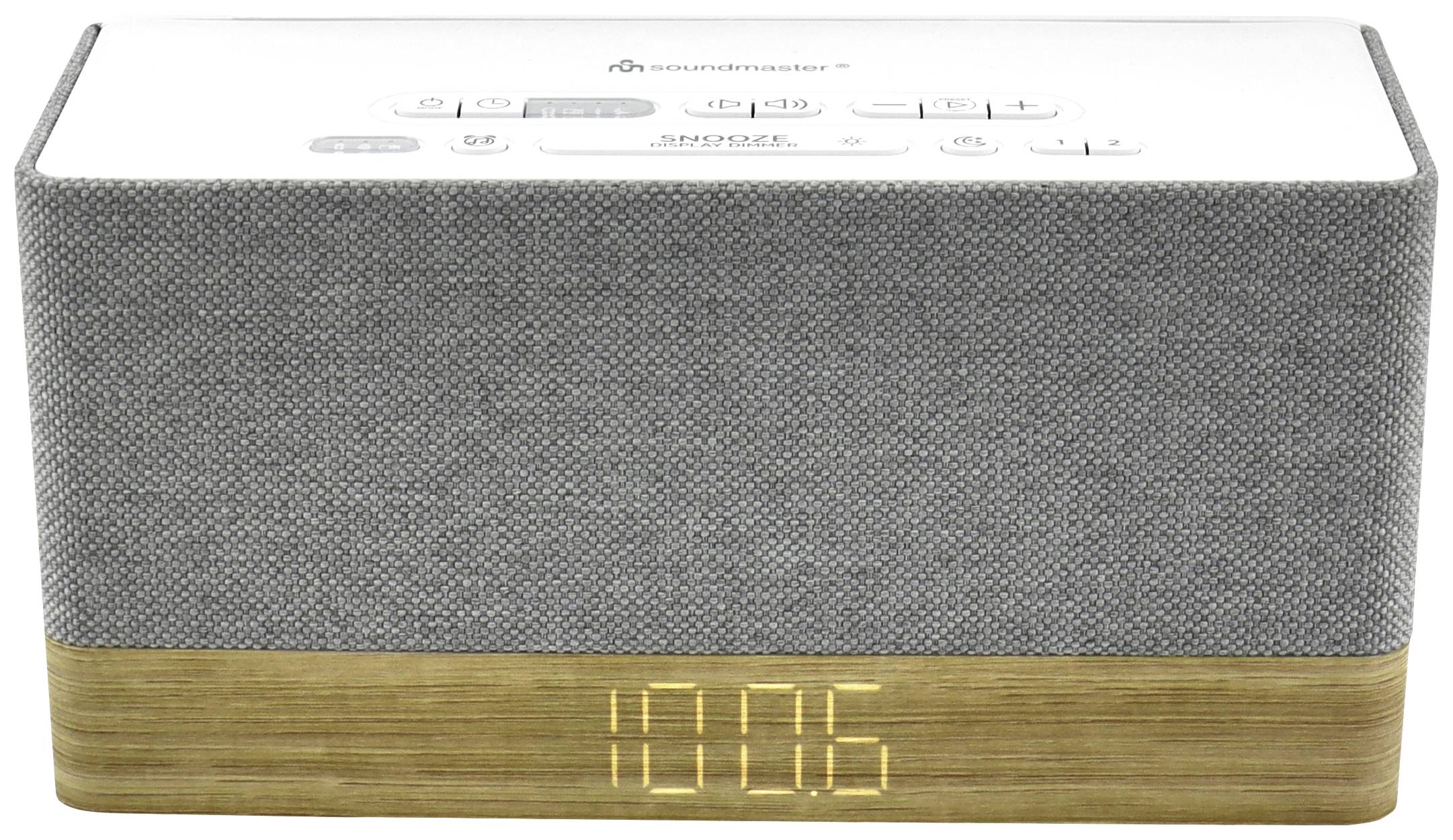 Радіогодинник Soundmaster UR630WE з функцією будильника та вимірювальними хвилями (УКХ) сірий, коричневий