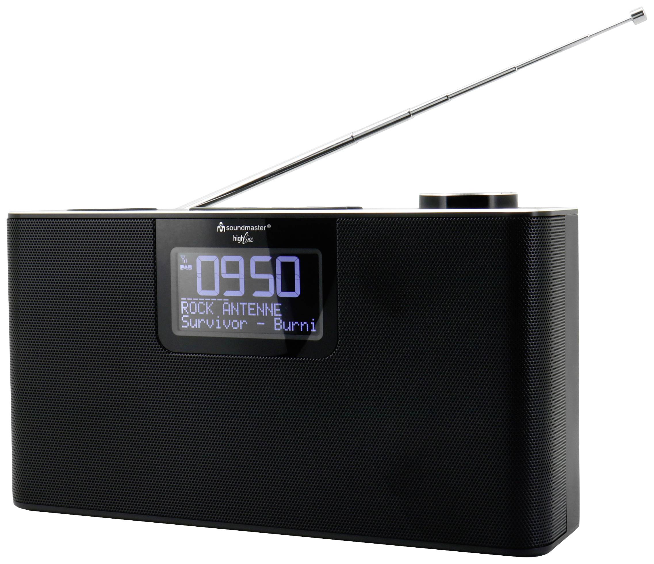 Радіоприймач Soundmaster DAB700SW DAB+, метрові хвилі (VHF), функція будильника, функція hands-free чорного кольору
