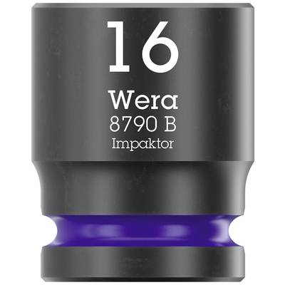 Klucz nasadowy Wera 8790 B Impaktor, rozmiar 16, czarny z fioletowym pierścieniem.