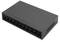 Czarny switch sieciowy z ośmioma portami Ethernet, przeznaczony do łączenia wielu urządzeń w sieci lokalnej.
