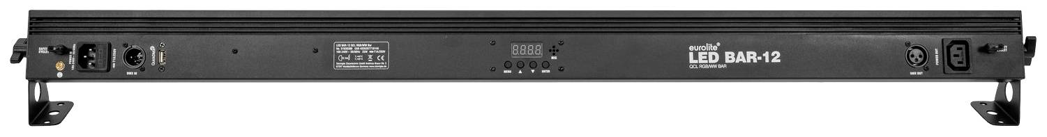 Urządzenie do efektów świetlnych LED z napisem 'LED BAR-12' na przedniej stronie, odpowiednie do oświetlenia scenicznego lub imprezowego.