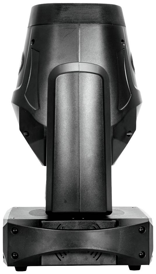 Czarno-szary reflektor sceniczny z obrotową podstawą, ustawiony pionowo. Odpowiedni do profesjonalnego oświetlenia.