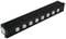 Czarny, podłużny rozdzielacz z ośmioma okrągłymi gniazdami na górnej powierzchni. Przeznaczony do dystrybucji prądu w instalacjach elektrycznych.