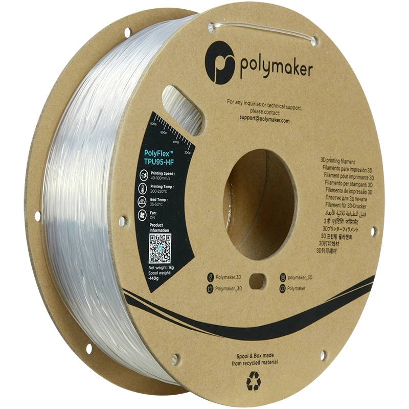 Нитка для 3D-принтера Polymaker PD03003 TPU95-HF, ТПУ, гнучка нитка, високошвидкісна, стійка до ультрафіолету, 1,75 мм, 1000 г, пр