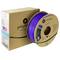 Fioletowy filament do druku 3D firmy Polymaker na rolce obok opakowania.