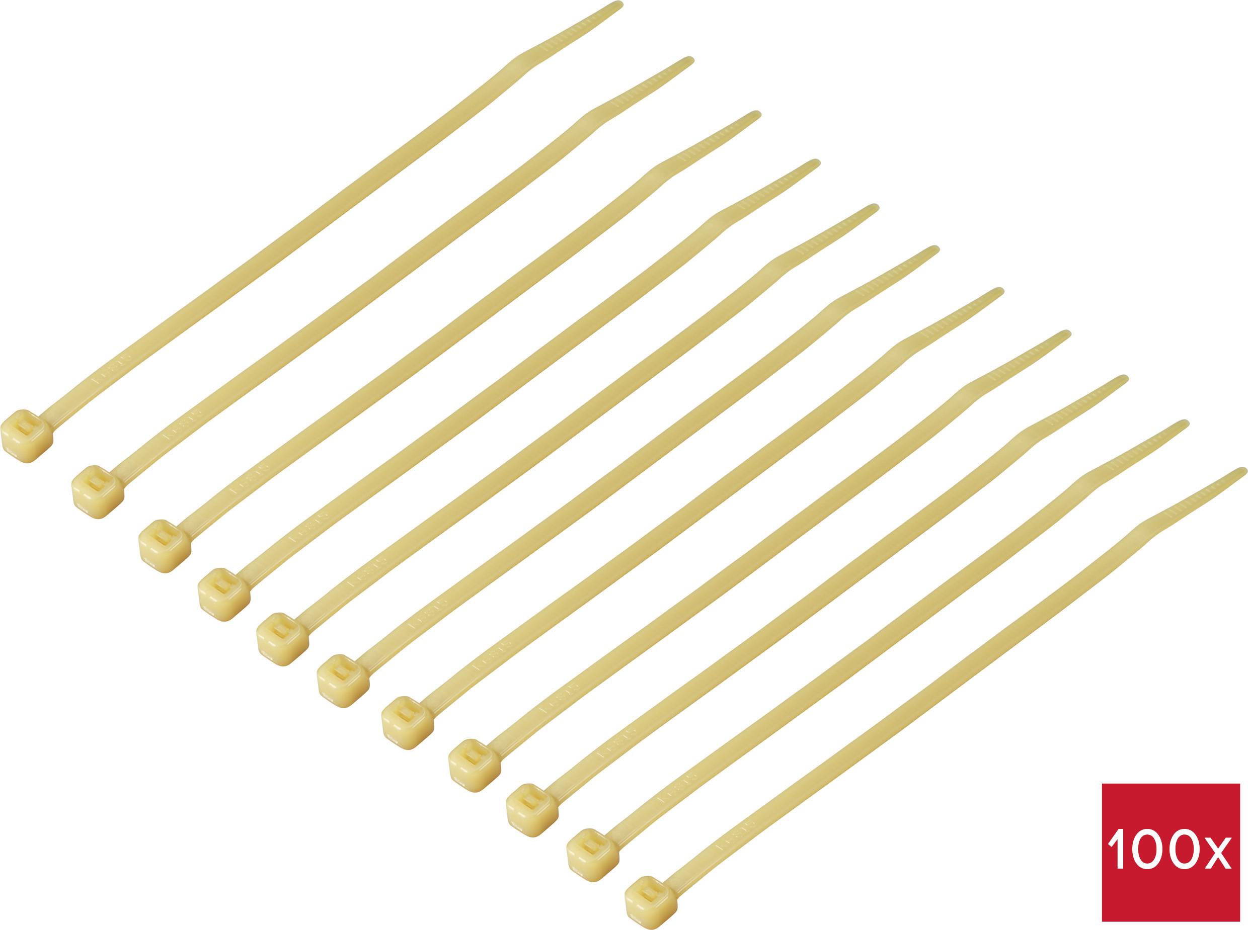 TRU COMPONENTS TC-12533328 Кабельна стяжка 150 мм 3,6 мм світло-коричнева для високих температур 100 шт.