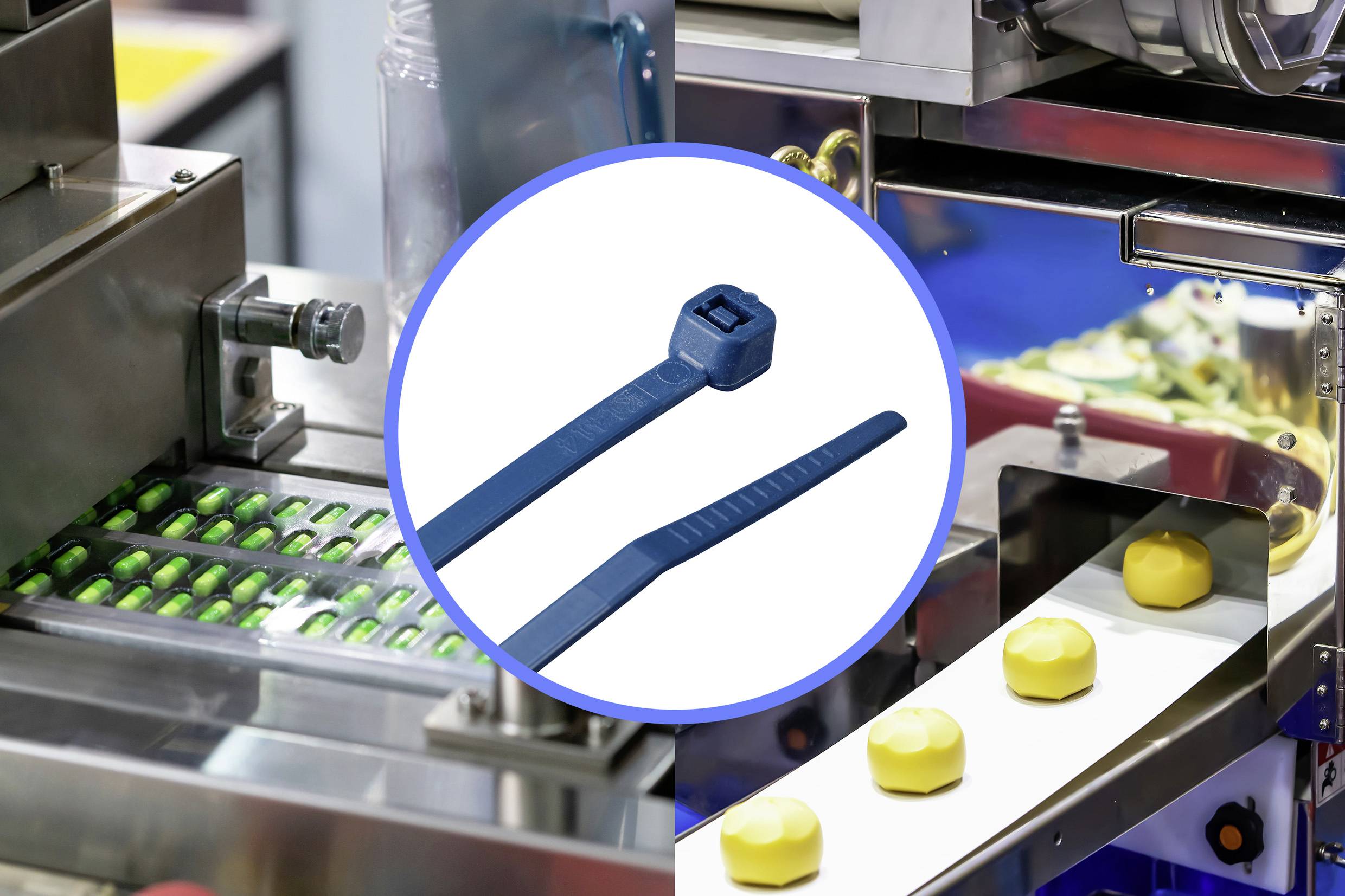 Кабельні стяжки TRU COMPONENTS TC-12533344 150 мм 3,6 мм синього кольору, що виявляються металом, 100 шт.