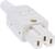 Biały, prostokątny wtyk europejski z okrągłą, izolowaną listwą styków, odpowiedni do małych przenośnych urządzeń w Europie.