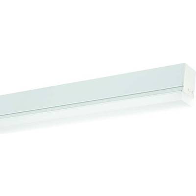 Biała, prostokątna lampa sufitowa LED o prostym, nowoczesnym designie. Odpowiednia do równomiernego oświetlenia pomieszczenia.