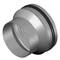 Metalowy łącznik rurowy z uszczelką, przedstawiony w perspektywie z góry.