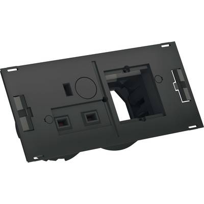 Czarny moduł plastikowy z gniazdami dla dwóch złączy sieciowych RJ45.