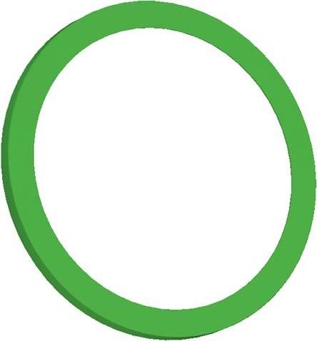 Zielony pierścień kołowy na białym tle.