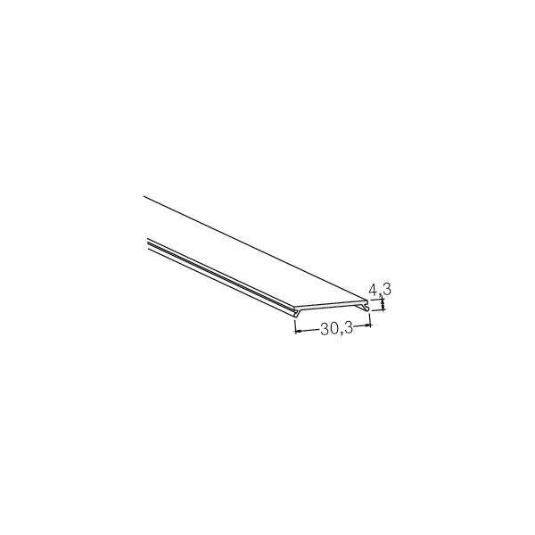 Rysunek techniczny profilu metalowego o wymiarach: szerokość 30,3 mm, wysokość 4,3 mm.