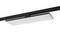 Nowoczesna prostokątna lampa LED zamontowana na czarnej szynie, przeznaczona do systemów szynowych i zapewniająca równomierne rozproszenie światła.