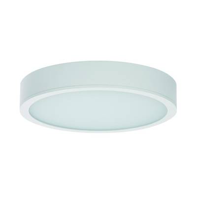 Biała, okrągła lampa sufitowa LED o minimalistycznym designie. Nadaje się do bezpośredniego montażu na suficie w pomieszczeniach mieszkalnych lub biurowych.