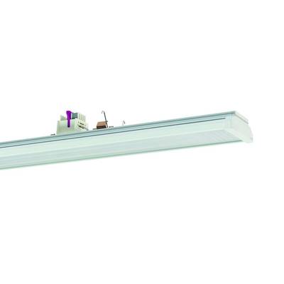 Listwa LED w nowoczesnym designie, z obudową w kolorze srebrnym i przezroczystą osłoną, odpowiednia do wydajnego oświetlenia.