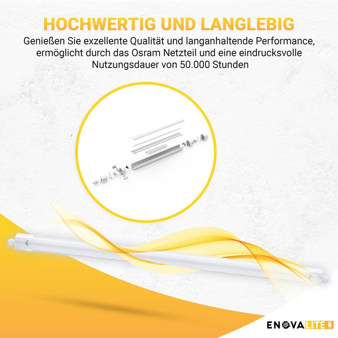 Wysokiej jakości i trwała lampa LED o żywotności 50.000 godzin, z zasilaczem Osram. Wizualna prezentacja lampy.