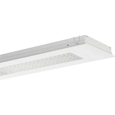 Prostokątna lampa sufitowa LED, biała obudowa, liczne małe diody świecące, idealna do nowoczesnych wnętrz.