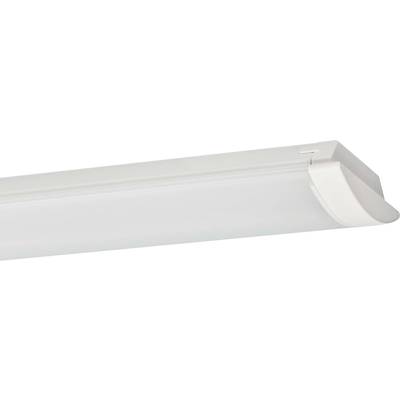 Biała lampa LED o prostokątnej obudowie, przeznaczona do montażu sufitowego wewnątrz pomieszczeń. Nowoczesny design zapewniający równomierne oświetlenie.