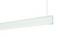 Biała, podłużna lampa wisząca zawieszona na przewodzie, o minimalistycznym designie. Idealna do nowoczesnych wnętrz.