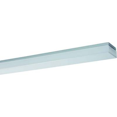 Podłużna lampa sufitowa z wąską, prostokątną obudową w białym kolorze, idealna do nowoczesnego oświetlenia wnętrz.