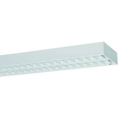 Prostokątna lampa sufitowa z kratką rozpraszającą, oferująca nowoczesny design i równomierne rozproszenie światła. Idealna do biur.
